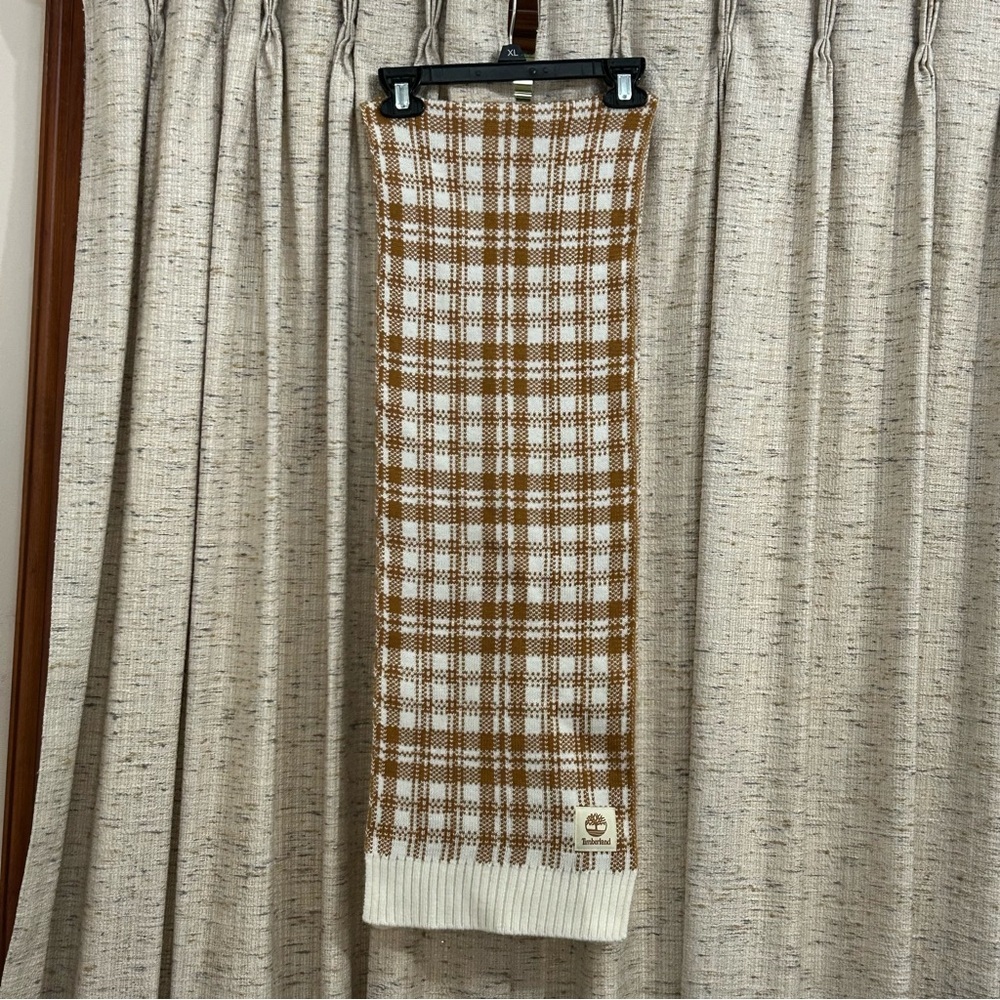 Timberland Wheat Plaid Knit Scarf